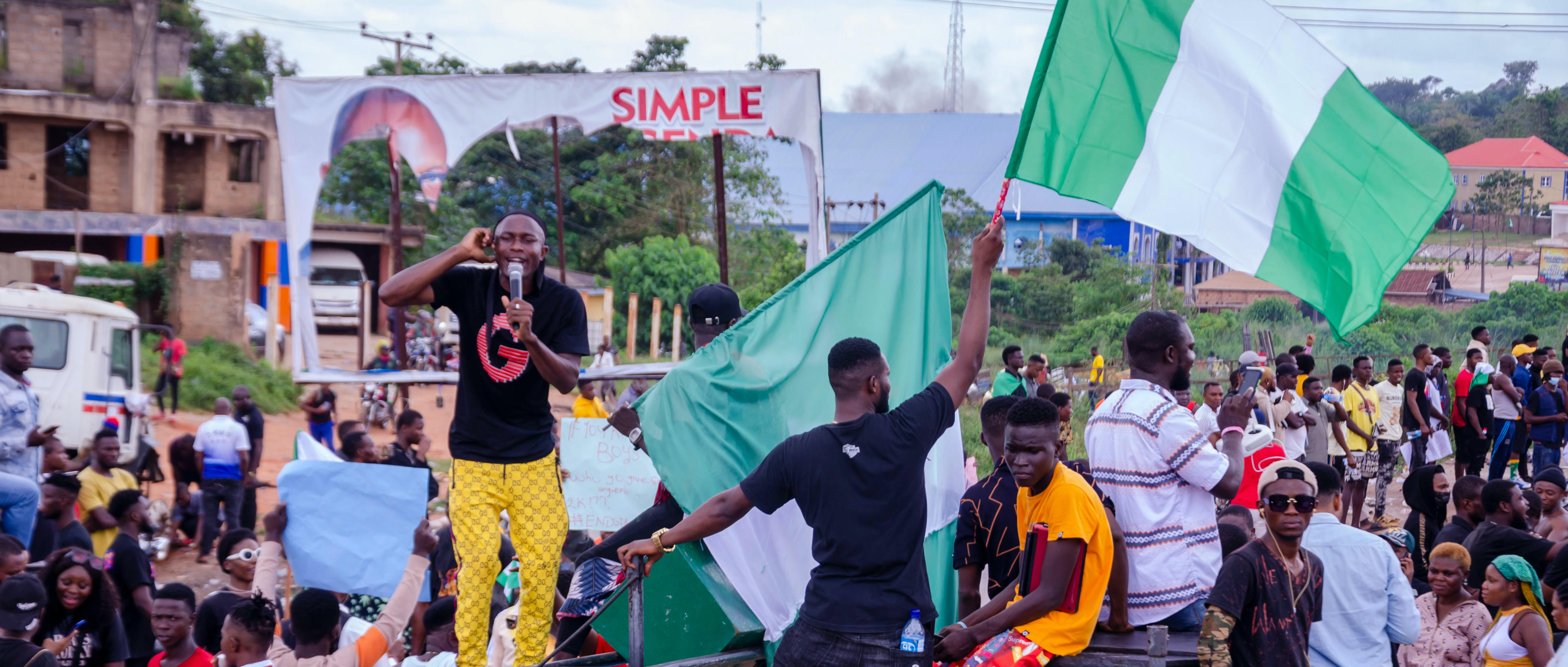 image of the End SARS protest in Nigeria. Editorial credit: vic josh / Shutterstock.com